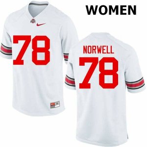 NCAA Ohio State Buckeyes Women's #78 Andrew Norwell White Nike Football College Jersey ITA6445SE